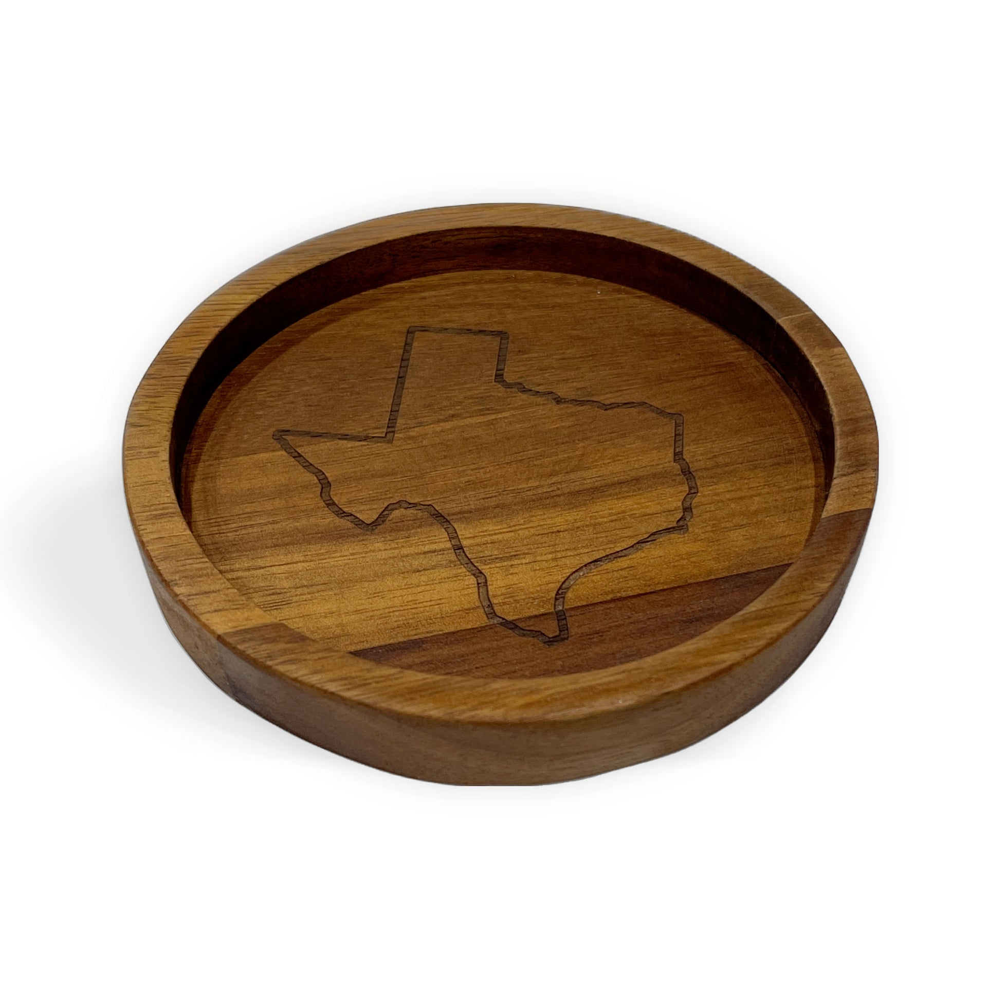 Acacia Wood Bottle Coaster - Texas State Map Outline