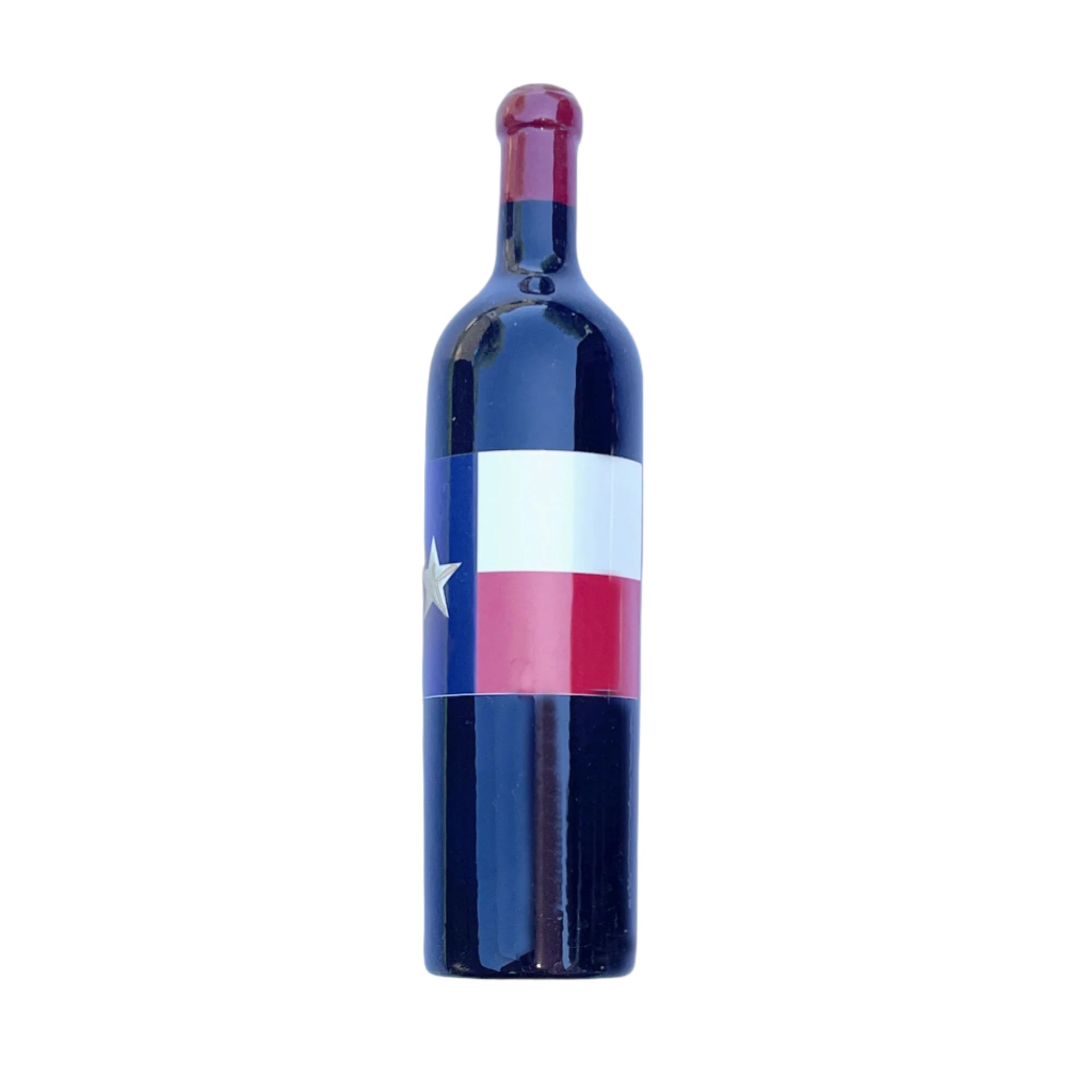 Texas State Flag Custom Miniature Red Wine Bottle Magnet