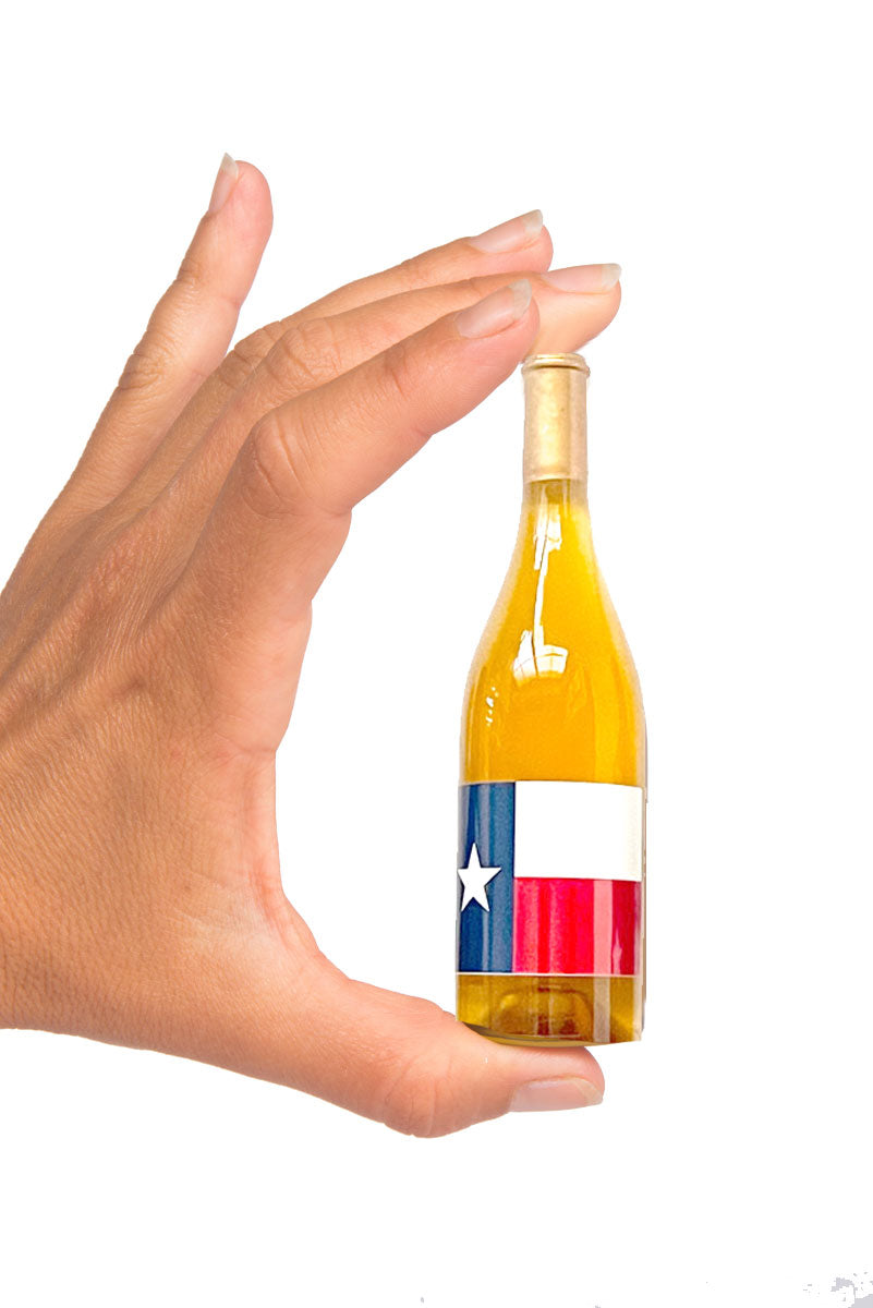 Texas State Flag Custom Miniature White Wine Bottle Magnet
