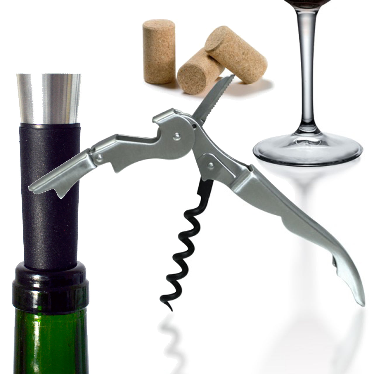 Vinpull Corkscrew & Vinpump Vacuum Stopper 2pc. Gift Set