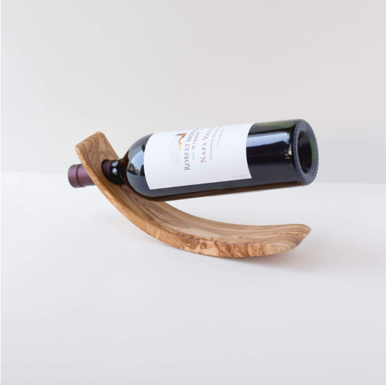 Olivewood Wine Bottle Balance - Arch